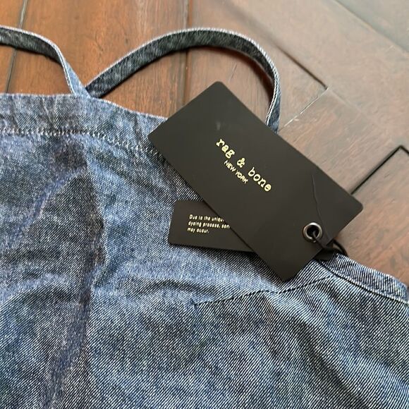 NWT RAG & BONE Tie-back denim mini dress - size Small - Picture 5 of 7